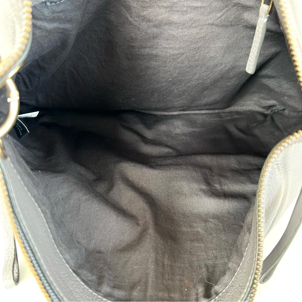 MARC by MARC JACOBS Tread Lightly Grey Leather Suede Crossbody Shoulder Hobo Bag